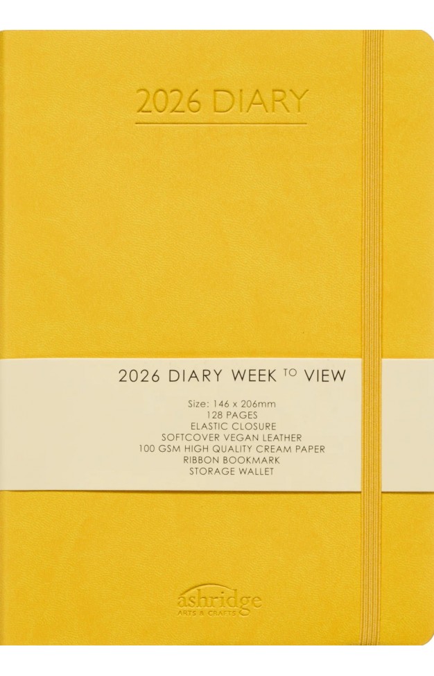 Ashridge PU A5 Week to View Diary 2026  Yellow